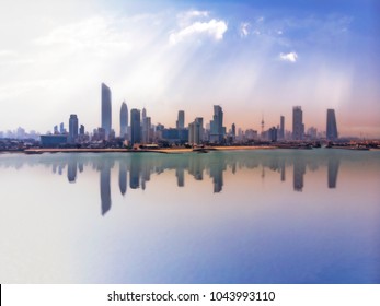 A Hazy And Dusty Morning In Kuwait City