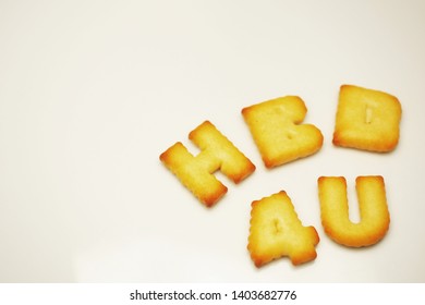 HBD 4U  word by alphabet biscuits 