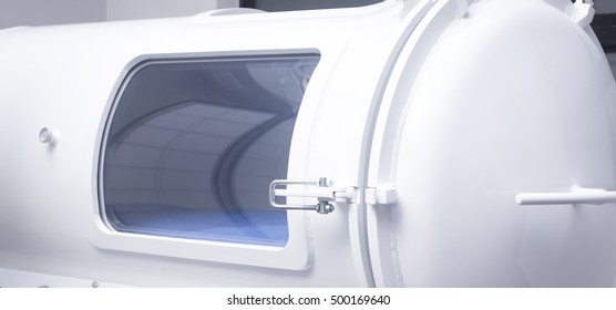 HBOT Hyperbaric Oxygen Therapy Chamber Tank In Hopsital Medical Center Clinic.