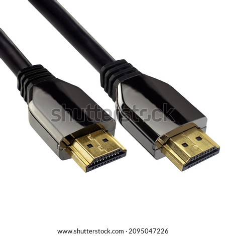 HDMI cable connector on white background  ISOLATED, multimedia wire 