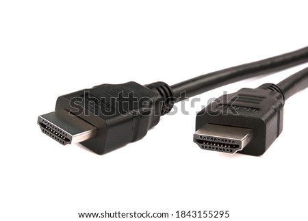 HDMI Cable isolated on white background. HDMI cable connector.