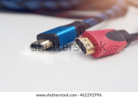 HDMI cable Red and Blue.