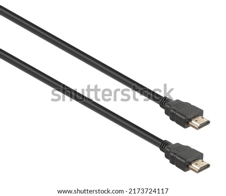 HDMI connector with cable isolated on white background