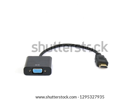 HDMI Convert  VGA isolated on the white background. display connector.