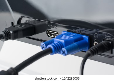 HDMI And VGA Cables Plugged In The Monitor. One More HDMI Port Is Free.
Choise Between Modern HDMI And Old VGA Connection