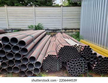 HDPE Pipes And Other At The Site Store Area For Electrical Substation Construction