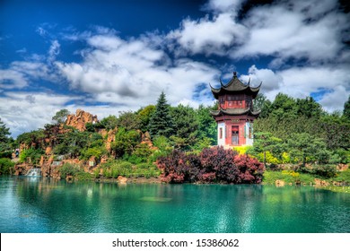 HDR Image Of The Chinese Garden Of The Montreal Botanical Gardens