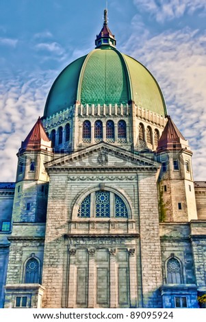 HDR image Of the Dome and part of the St-Joseph Oratory in Montreal