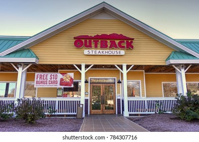 HDR Image, Outback Casual Dining Restaurant Steakhouse - Peabody, Massachusetts USA - November 23, 2017