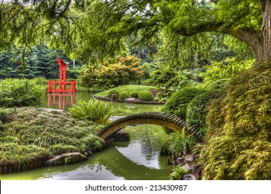 HDR picture of Japanese Garden in the Brooklyn Botanic Garden, New York City, U.S.A. - Shutterstock ID 213430987