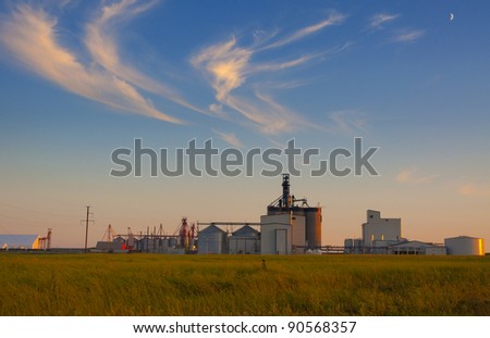 HDR view of the grain elevator in the canadian prairies