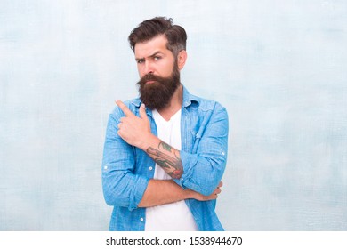 He Never Give Bad Advice. Male Fashion Style. Denim Look. Serious Bearded Man. Mature Hipster With Beard. Anti Dandruff Barber Care. Brutal Hipster. Barbershop Hair Care And Health. Final Touch.