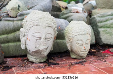 Head Of Buddha Broken Statue