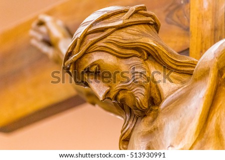 Head crowned with thorns in the Crucifixion of Jesus Christ,