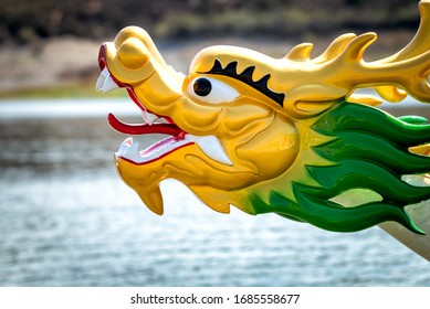 Head Of A Dragon On The Bow Of A Dragon Boa