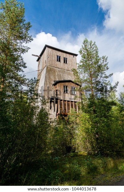 Head Frame Elevator Shaft Made Wood Royalty Free Stock Image