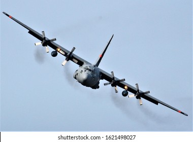 Head on C-130 Hercules during EAA Oshkosh airshow