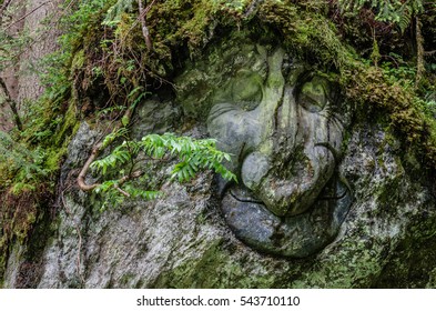 head in the rock in the mountain