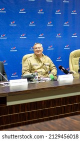 Head Of Roscosmos Dmitry Rogozin At A Press Conference. Baikonur, Kazakhstan - February 25, 2022