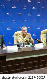 Head Of Roscosmos Dmitry Rogozin At A Press Conference. Baikonur, Kazakhstan - February 25, 2022