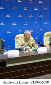 Head Of Roscosmos Dmitry Rogozin At A Press Conference. Baikonur, Kazakhstan - February 25, 2022