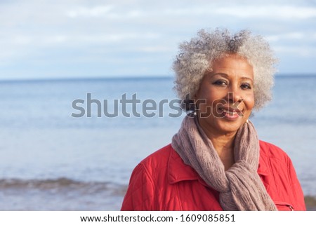 Similar – Image, Stock Photo Black woman walking along path in forest