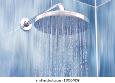 Head Shower While Running Water