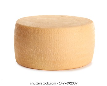 Head of tasty fresh cheese on white background