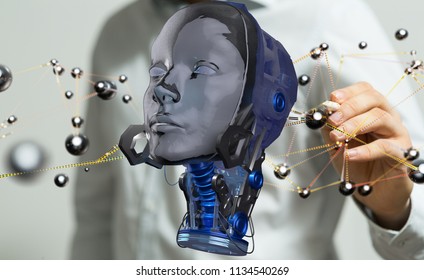 head tech in hand