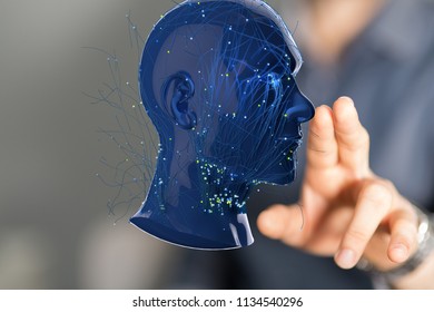 head tech in hand