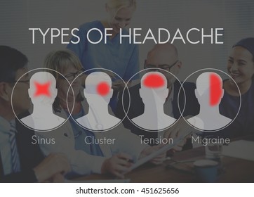 Headache Symptom Migraine Tension Cluster Concept Stock Photo 465958094 ...