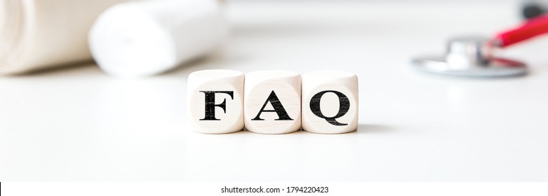 Header, Dices With Word FAQ And Medical Office Background, Frequently Asked Questions