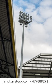 Headingley Carnegie Stadium. Leeds.UK: September 2016. Floodlights At Headingley Carnegie Stadium That Illuminate The Home Games For The Rugby League Team Leeds Rhinos From Superleague