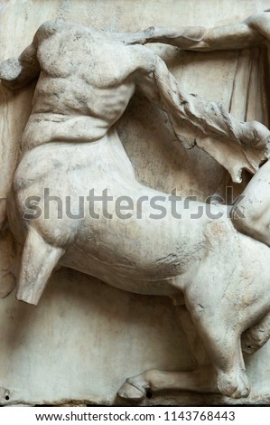 headless centaurus statue in detail