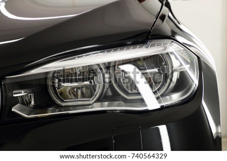 Headlight black car