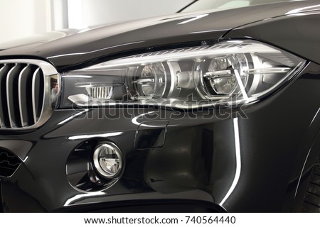 Headlight black car
