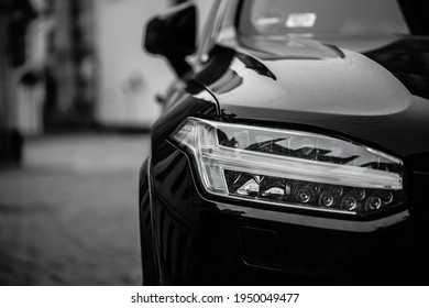 Headlight of black car. Led car headlight - Powered by Shutterstock