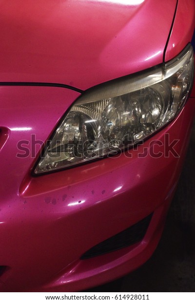 headlight car
pink