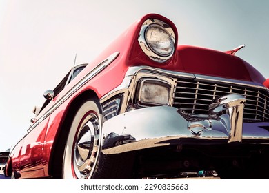 Headlight of a classic american car - Shutterstock ID 2290835663