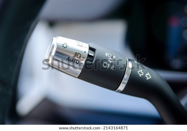 Headlight and fog-lamp controlling stick in\
car. The switch of light of\
headlights.