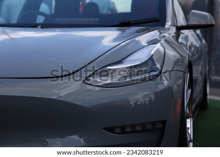 headlight of a modern prestigious car close-up