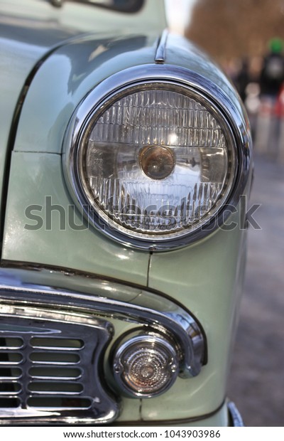 headlight of an old Soviet\
car