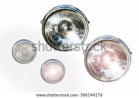 Headlight on isolated backgrounds