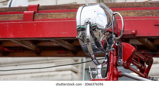 Headlight On An Old Fire Engine