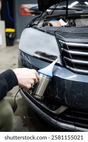 Headlight polishing and protective PPF application for enhanced clarity and long-lasting protection. Professional detailing service ensuring a sleek finish and improved durability.