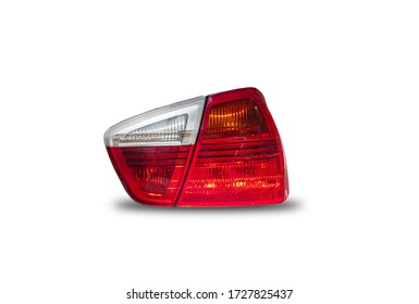 Headlights and taillights Separated from the technology background Car headlight technology white car led system separating from white background clipart