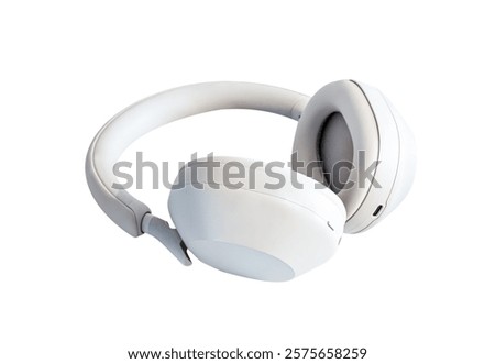 Headphones isolate. White Wireless headset on white background,Element object for new texhnology advertising or product catalog banner
