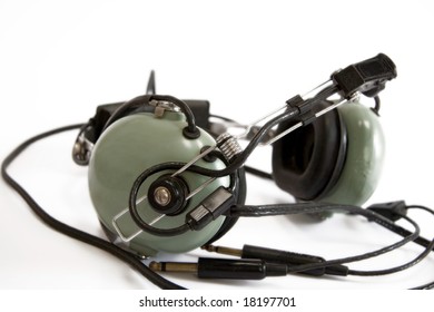 Headphones. Old pilot set