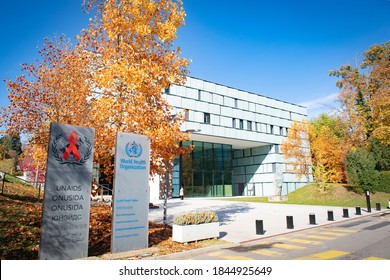 Headquarters Of The World Health Organization WHO And Of UNAIDS, Geneva On October, 30, 2020