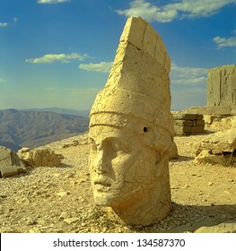 Heads Of The Statues On Mount Nemrut In Turkey, UNESCO World Heritage Site